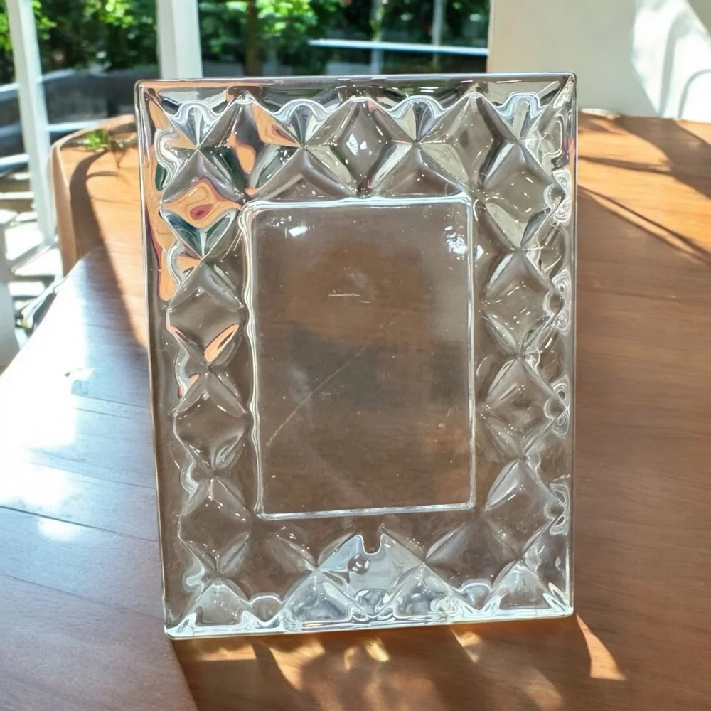 Lenox Lead Glass Quilted Diamond Look Standing Picture Frame